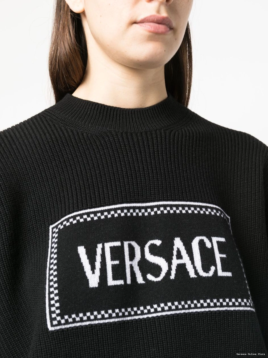 Cheap ribbed jumper Women logo-intarsia Versace 0715